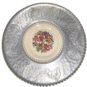 VTG Triumph Limoges "Imperial Victorian" 22K White Gold Embossed Aluminu…